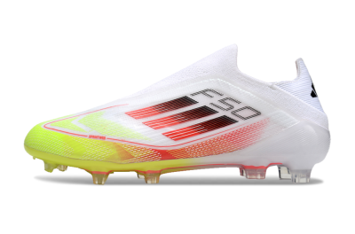 Adidas F50 Elite Laceless FG Football Boots - White/Yellow/Red