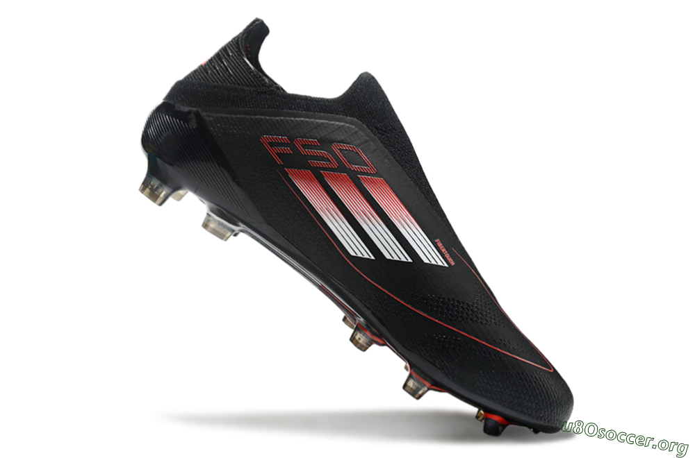 Adidas F50 Elite Laceless FG Football Boots - Black/White/Red 4