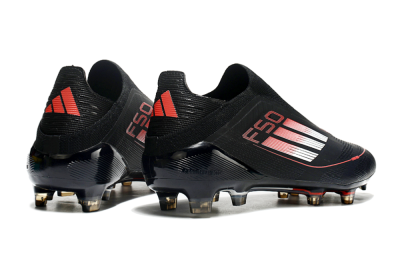 Adidas F50 Elite Laceless FG Football Boots - Black/White/Red