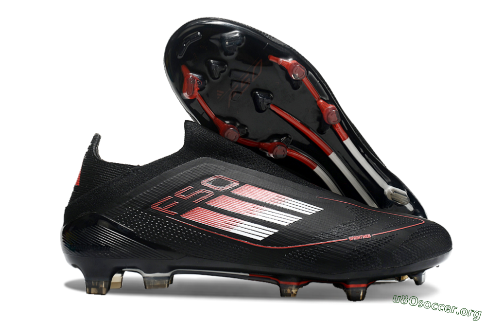 Adidas F50 Elite Laceless FG Football Boots - Black/White/Red 2
