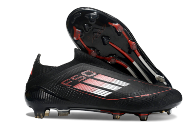 Adidas F50 Elite Laceless FG Football Boots - Black/White/Red