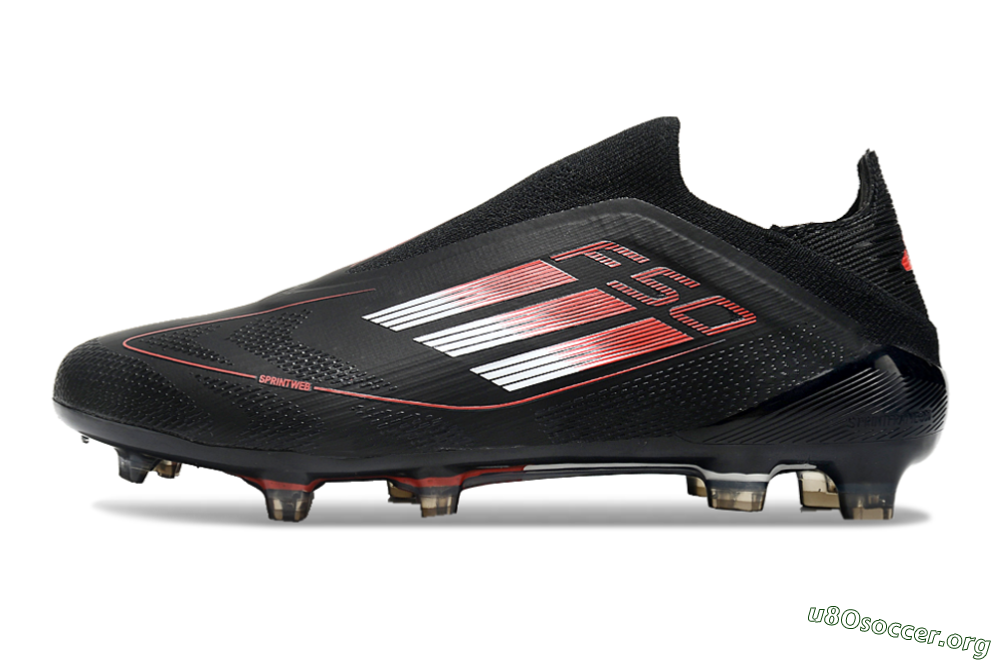 Adidas F50 Elite Laceless FG Football Boots - Black/White/Red 3