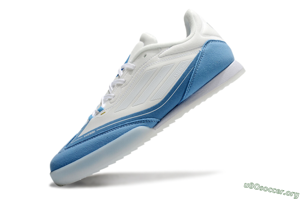 Messi Adizero F50 Freestyle IC Football Shoes - White/Blue/Grey 5