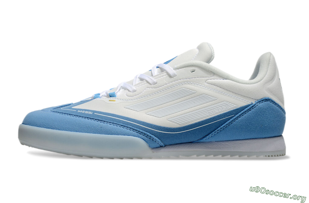 Messi Adizero F50 Freestyle IC Football Shoes - White/Blue/Grey 3