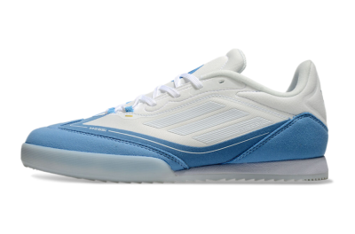 Messi Adizero F50 Freestyle IC Football Shoes - White/Blue/Grey