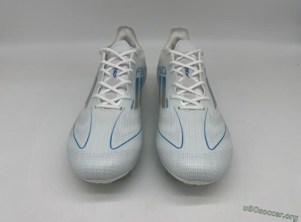 Adidas F50 Elite FG Football Boots - White/Silver/Blue