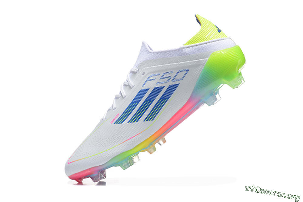 Adidas F50 Elite FG Football Boots - White/Blue/Yellow/Pink 5