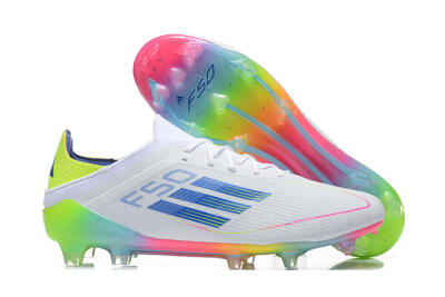 Adidas F50 Elite FG Football Boots - White/Blue/Yellow/Pink