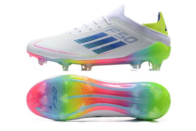 Adidas F50 Elite FG Football Boots - White/Blue/Yellow/Pink
