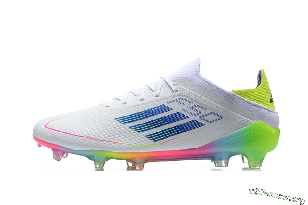 Adidas F50 Elite FG Football Boots - White/Blue/Yellow/Pink 3