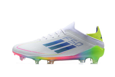 Adidas F50 Elite FG Football Boots - White/Blue/Yellow/Pink