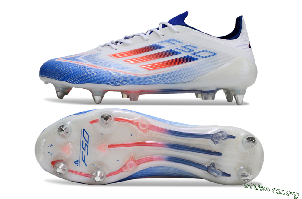 Adidas F50 Elite SG Football Boots - White/Blue/Red 1