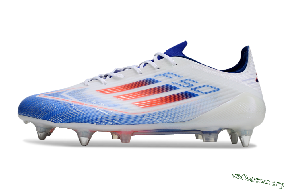 Adidas F50 Elite SG Football Boots - White/Blue/Red 3