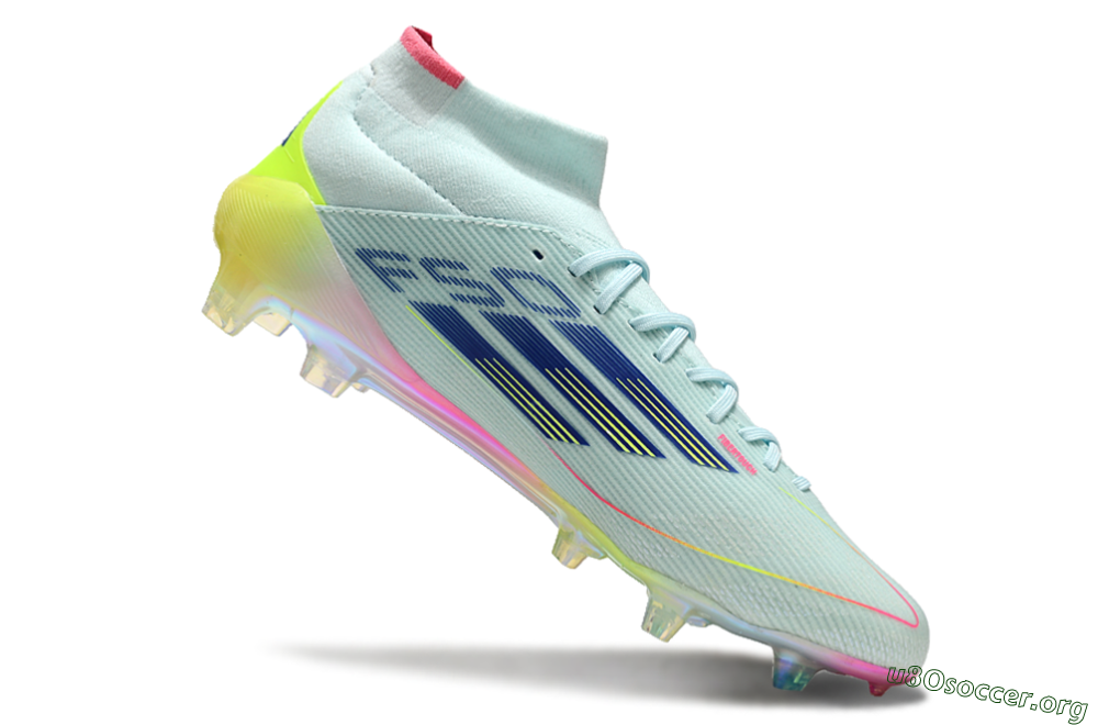 Adidas F50 Elite Mid FG Football Boots - Jade/Yellow/Pink/Gold 4