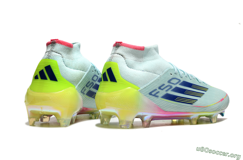 Adidas F50 Elite Mid FG Football Boots - Jade/Yellow/Pink/Gold 6