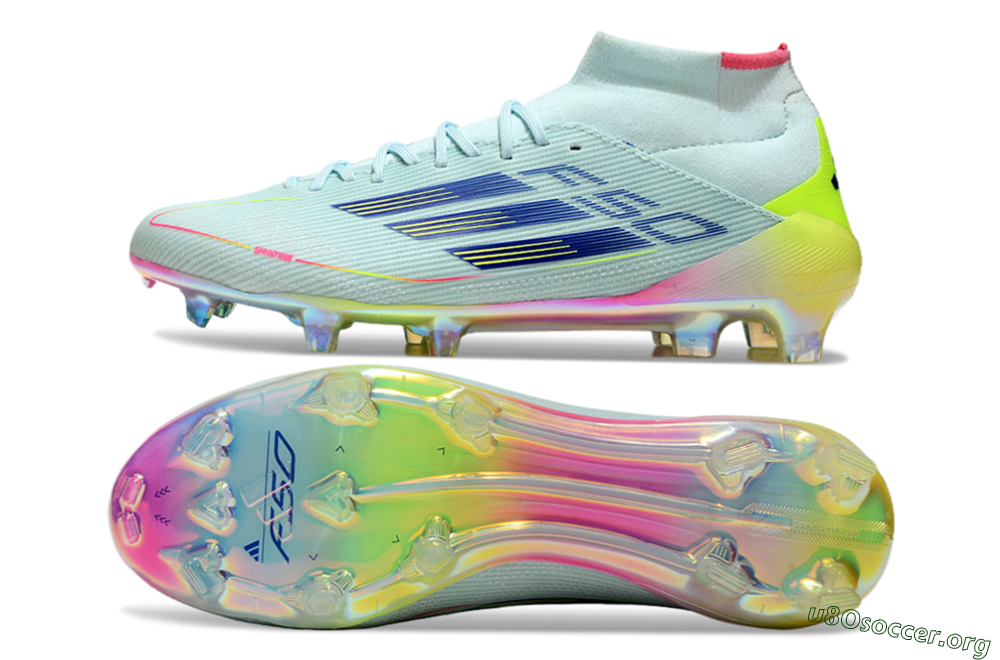 Adidas F50 Elite Mid FG Football Boots - Jade/Yellow/Pink/Gold 1