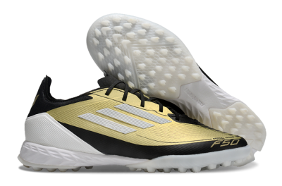 Adidas F50 Pro TF Football Shoes - Gold/White/Black