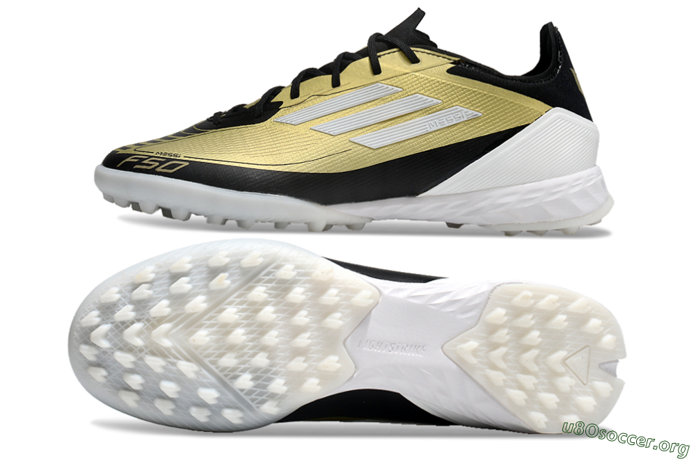 Adidas F50 Pro TF Football Shoes - Gold/White/Black 1