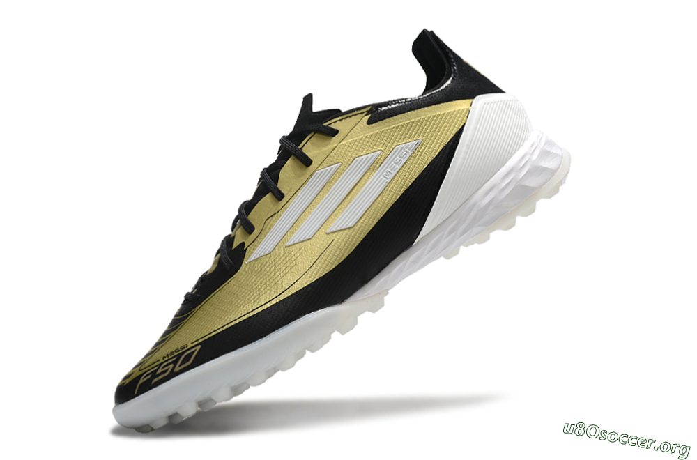 Adidas F50 Pro TF Football Shoes - Gold/White/Black 5
