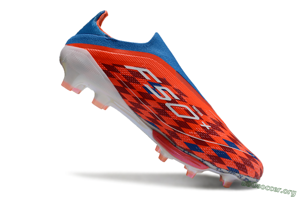 Adidas F50+ Lightstrike Elite Laceless FG Football Boots - Red/Blue/White 4