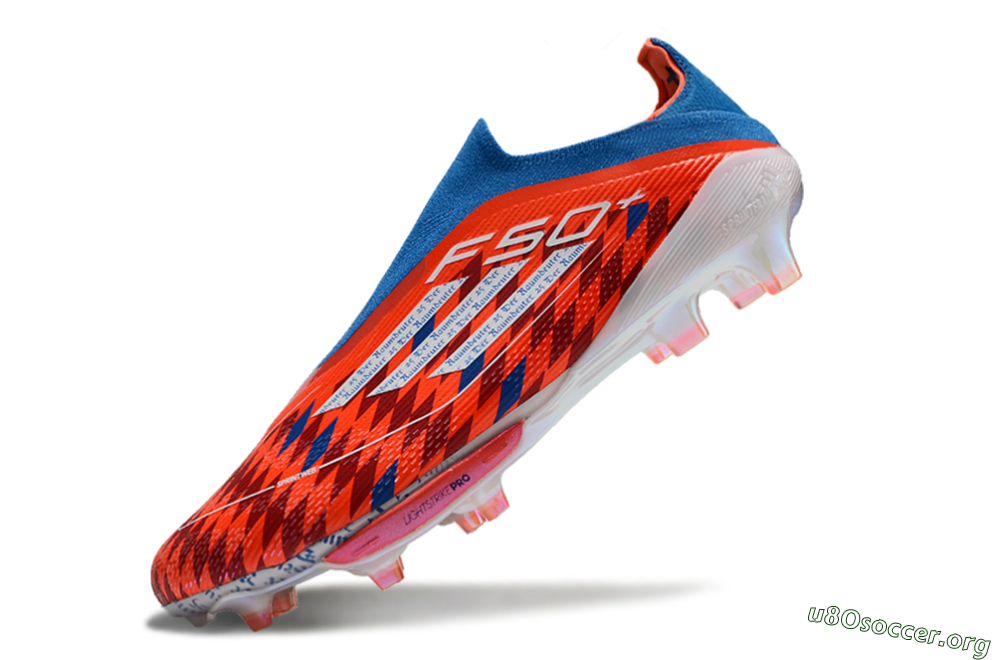 Adidas F50+ Lightstrike Elite Laceless FG Football Boots - Red/Blue/White 5