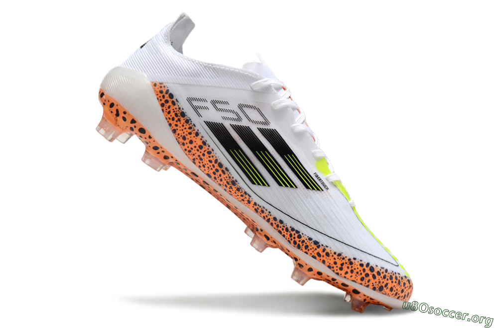 Adidas F50 Elite FG Football Boots - White/Black/Leopard/Yellow 4