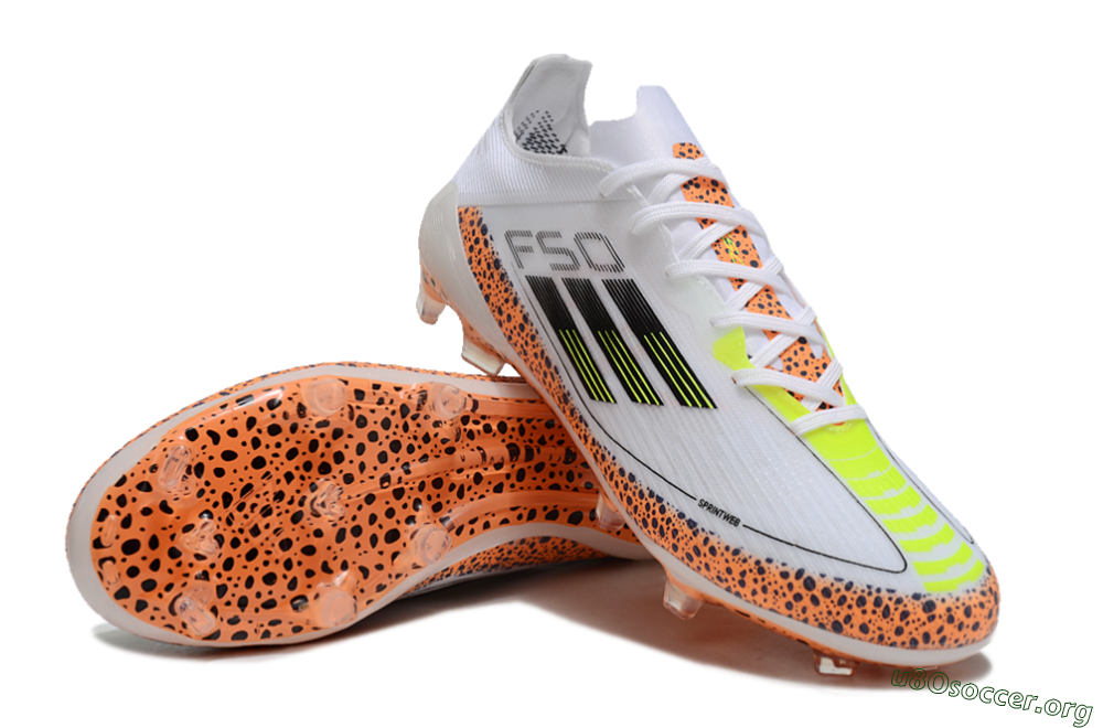 Adidas F50 Elite FG Football Boots - White/Black/Leopard/Yellow 0