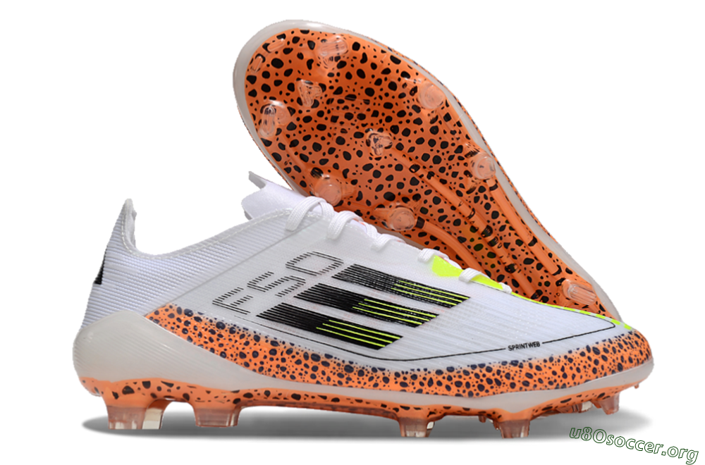 Adidas F50 Elite FG Football Boots - White/Black/Leopard/Yellow 2