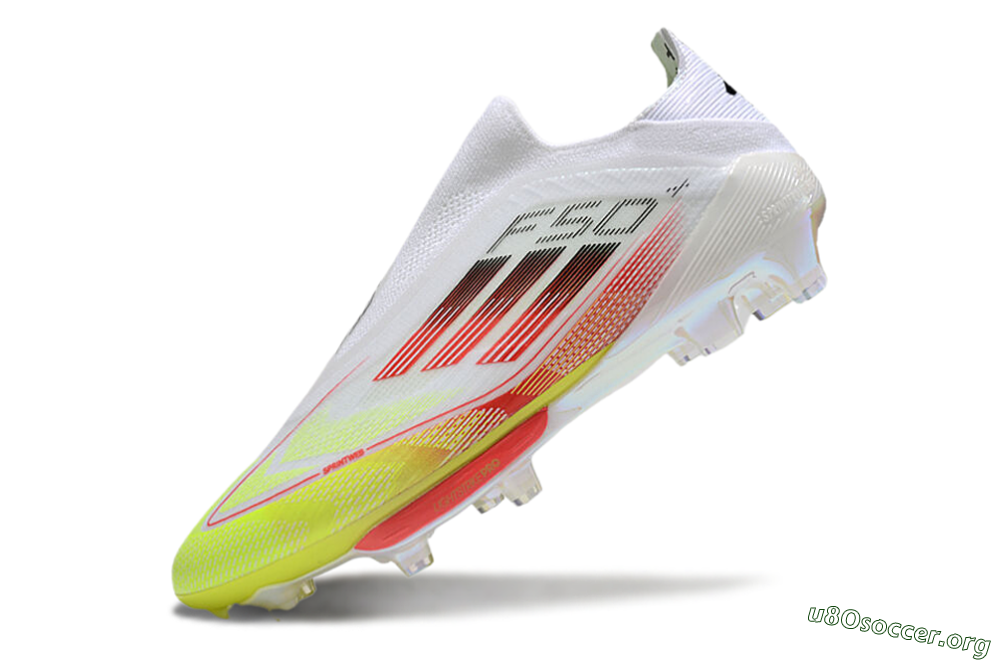 Adidas F50+ Lightstrike Elite Laceless FG Football Boots - White/Red/Yellow 5