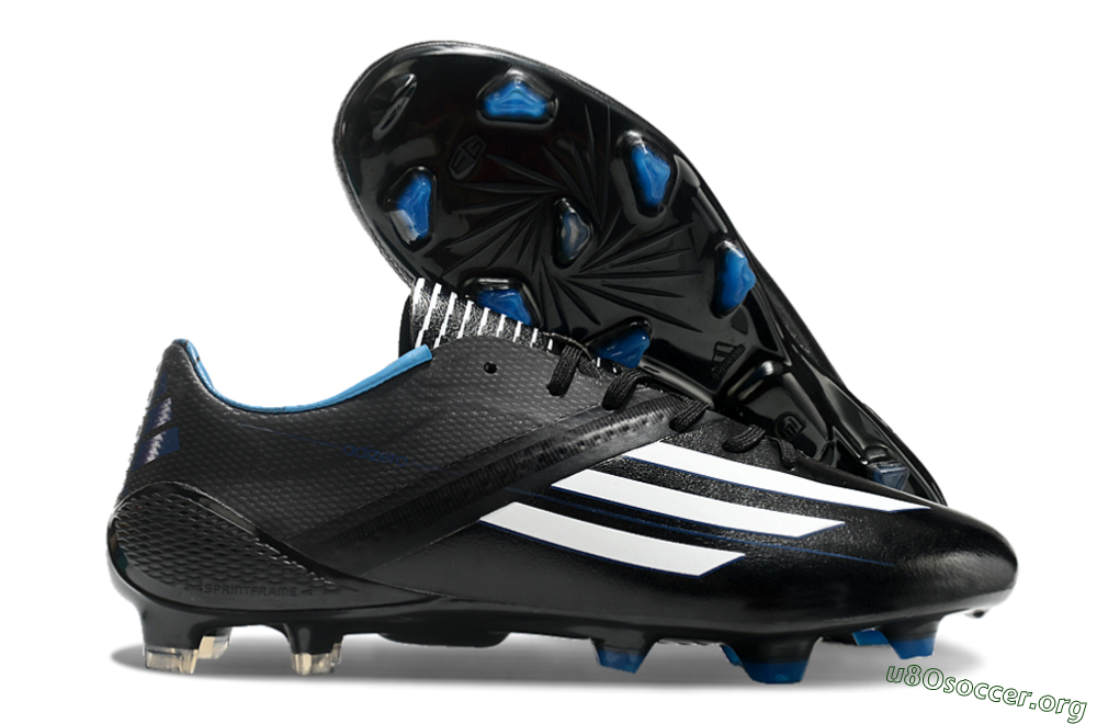 Adidas F50 Adizero Elite FG Football Boots - Black/White/Blue 2