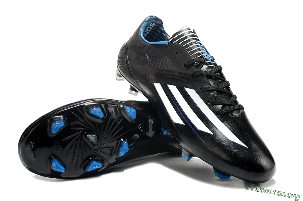 Adidas F50 Adizero Elite FG Football Boots - Black/White/Blue 0