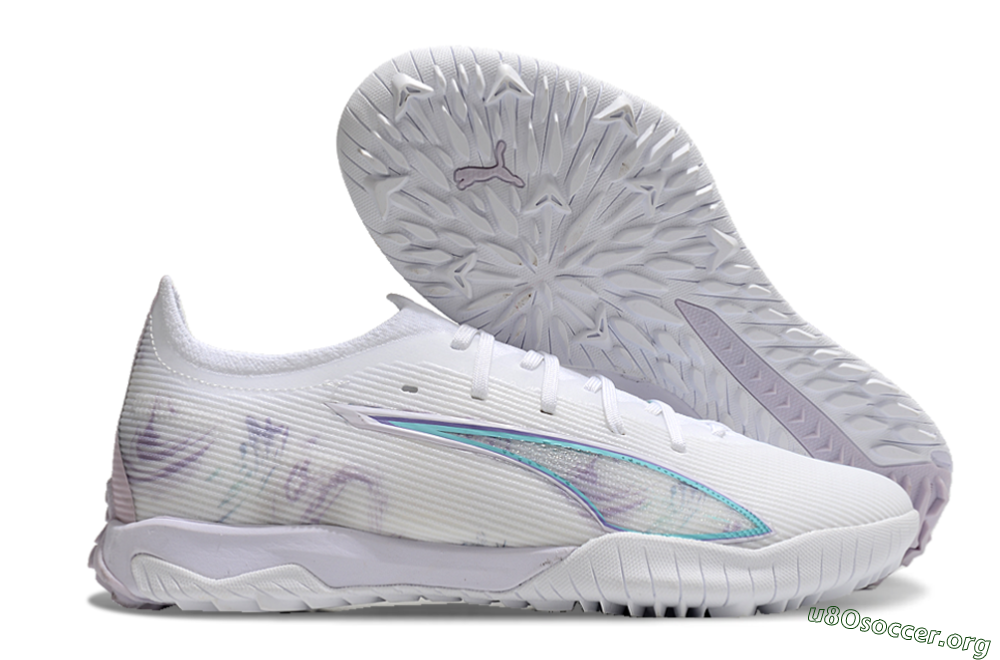Puma Ultra Ultimate TF Football Shoes - White/Purple/Blue 2