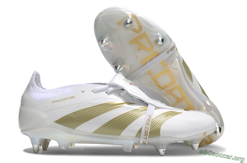 Adidas Predator Elite Foldover Tongue SG Football Boots - Beige/White/Gold 2