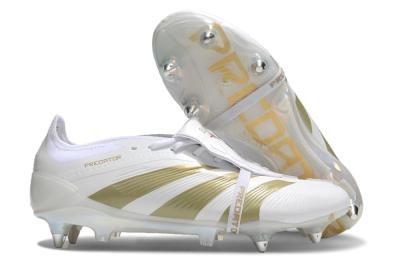 Adidas Predator Elite Foldover Tongue SG Football Boots - Beige/White/Gold