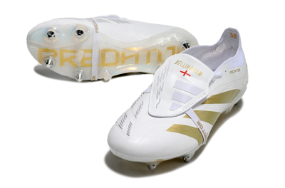 Adidas Predator Elite Foldover Tongue SG Football Boots - Beige/White/Gold