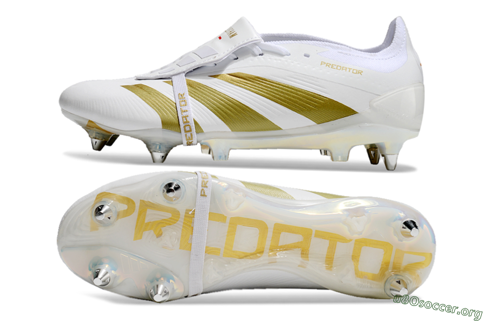 Adidas Predator Elite Foldover Tongue SG Football Boots - Beige/White/Gold 1