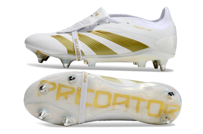 Adidas Predator Elite Foldover Tongue SG Football Boots - Beige/White/Gold