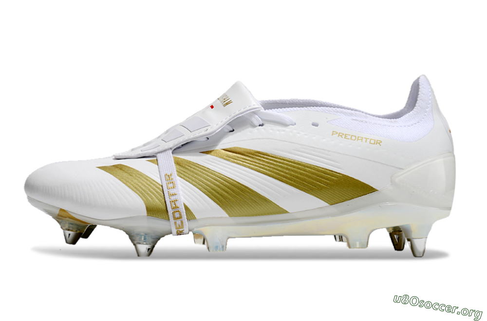 Adidas Predator Elite Foldover Tongue SG Football Boots - Beige/White/Gold 3