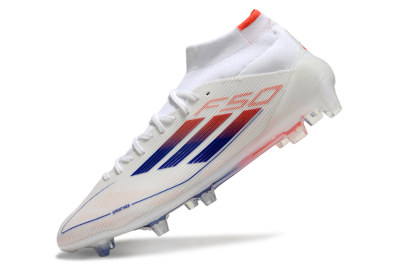 Adidas F50 Elite Mid FG Football Boots - White/Blue/Red