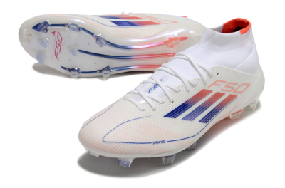 Adidas F50 Elite Mid FG Football Boots - White/Blue/Red