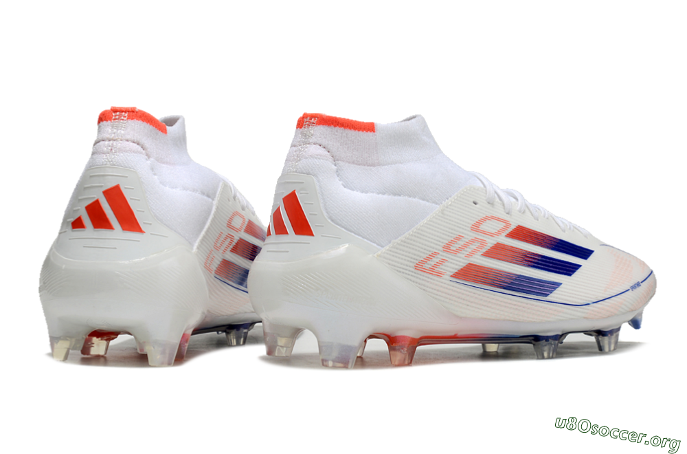 Adidas F50 Elite Mid FG Football Boots - White/Blue/Red 6