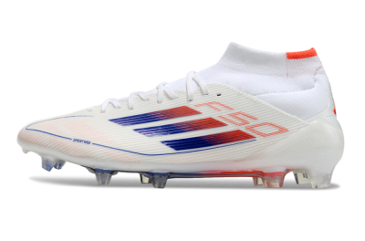 Adidas F50 Elite Mid FG Football Boots - White/Blue/Red