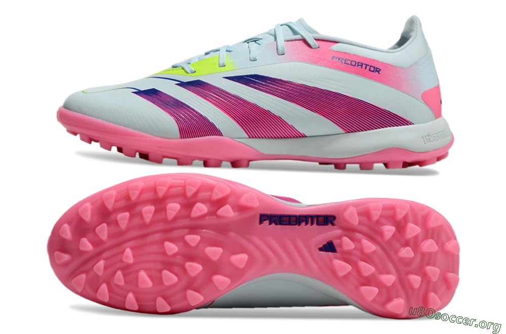 Adidas Predator 24 Elite TF Football Shoes - Jade/Pink/Yellow 1