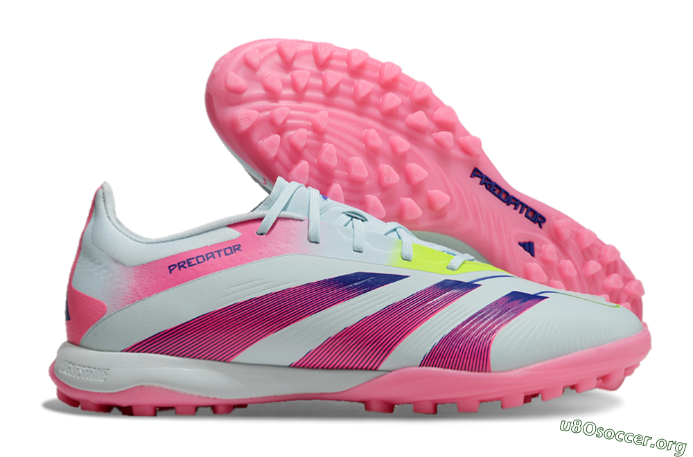 Adidas Predator 24 Elite TF Football Shoes - Jade/Pink/Yellow 2