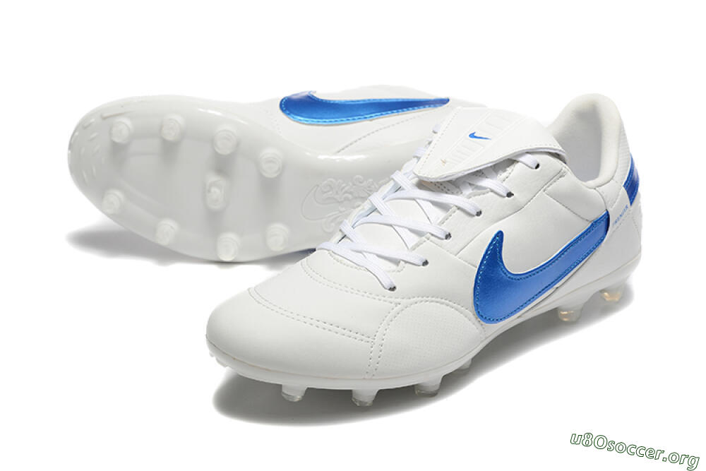 Nike The Premier 3 FG Football Boots - Beige/Blue/White 0