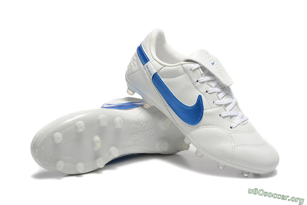 Nike The Premier 3 FG Football Boots - Beige/Blue/White 4