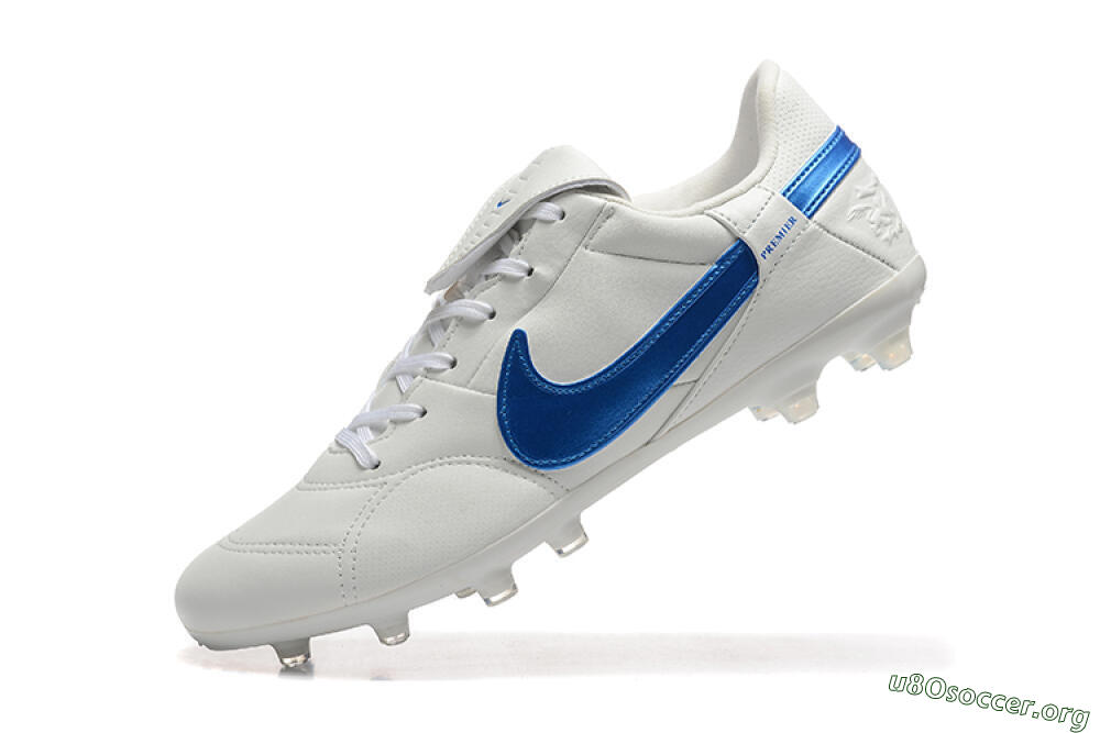Nike The Premier 3 FG Football Boots - Beige/Blue/White 8