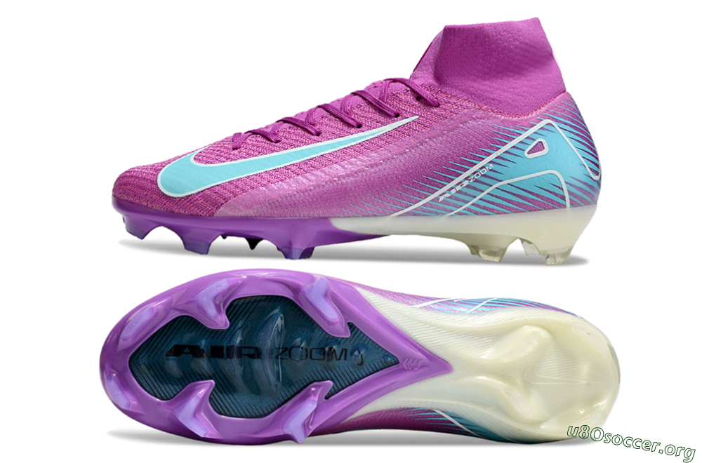 Nike Air Zoom Mercurial Superfly 10 Elite FG Football Boots - Purple/Green 1