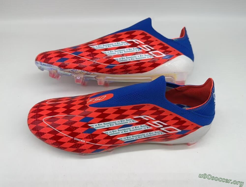 Adidas F50+ Lightstrike Elite Laceless FG Football Boots - Red/Blue/White