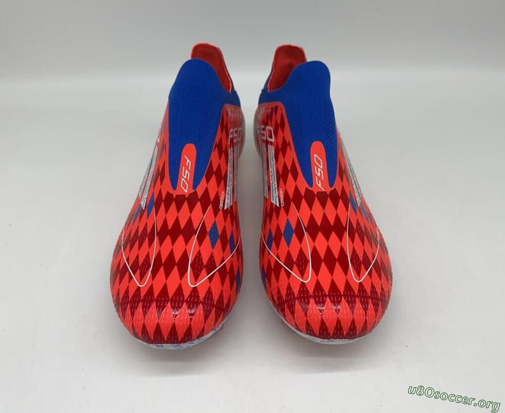 Adidas F50+ Lightstrike Elite Laceless FG Football Boots - Red/Blue/White